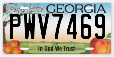 GA license plate PWV7469