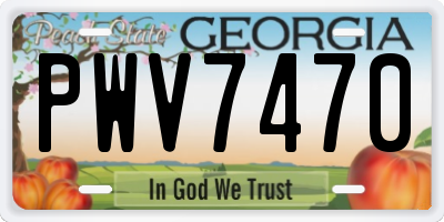 GA license plate PWV7470
