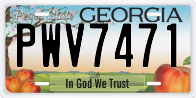 GA license plate PWV7471