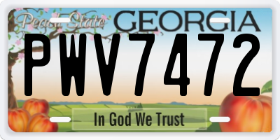 GA license plate PWV7472