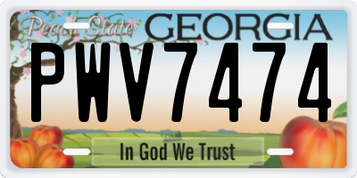 GA license plate PWV7474