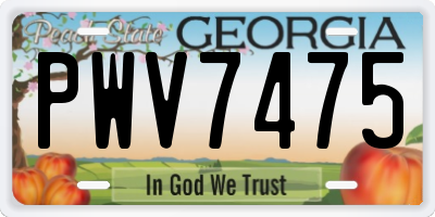 GA license plate PWV7475