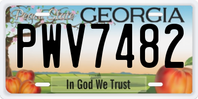 GA license plate PWV7482
