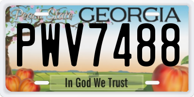 GA license plate PWV7488