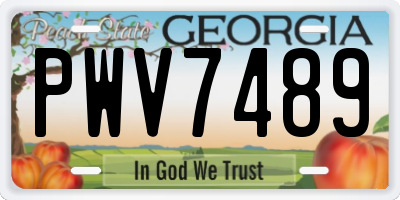 GA license plate PWV7489