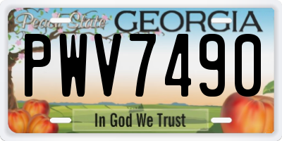 GA license plate PWV7490