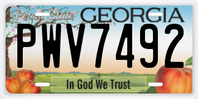 GA license plate PWV7492