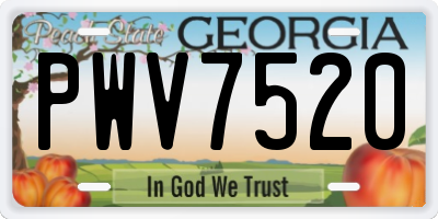 GA license plate PWV7520