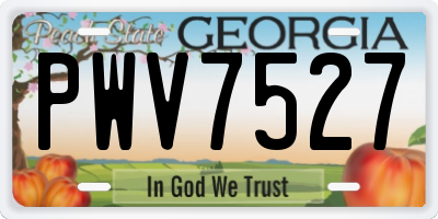 GA license plate PWV7527