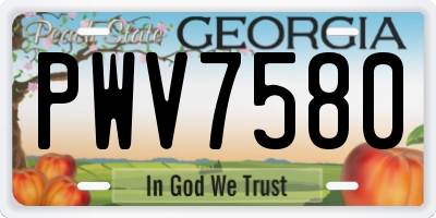GA license plate PWV7580