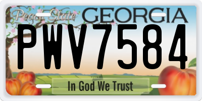 GA license plate PWV7584
