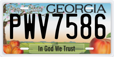 GA license plate PWV7586