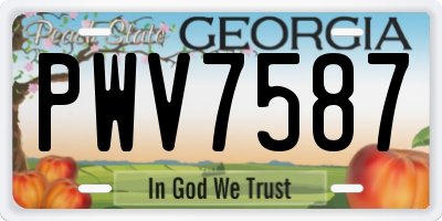 GA license plate PWV7587