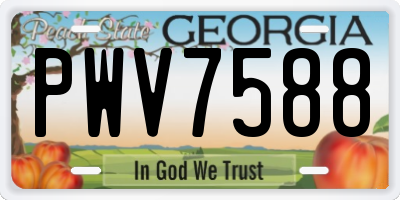 GA license plate PWV7588
