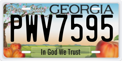 GA license plate PWV7595