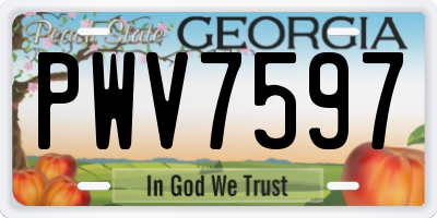 GA license plate PWV7597