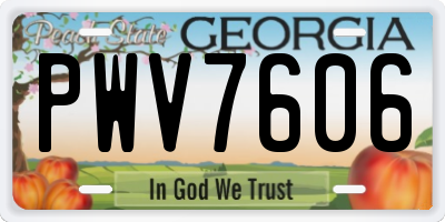 GA license plate PWV7606