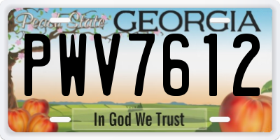 GA license plate PWV7612