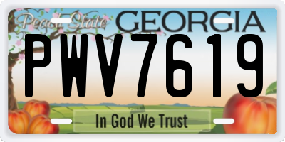 GA license plate PWV7619