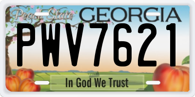 GA license plate PWV7621