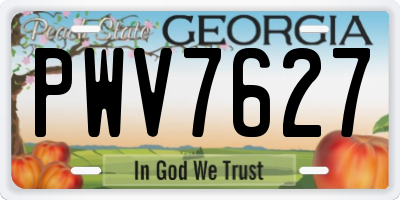 GA license plate PWV7627