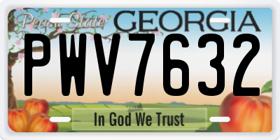 GA license plate PWV7632