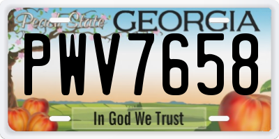 GA license plate PWV7658