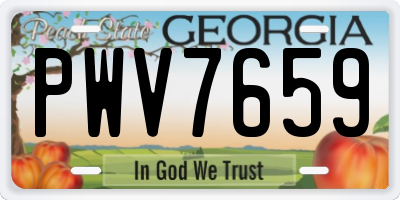 GA license plate PWV7659
