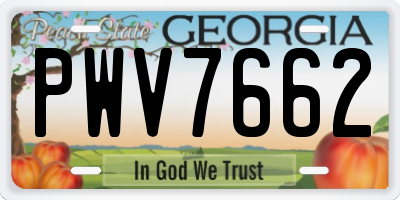 GA license plate PWV7662