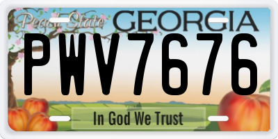 GA license plate PWV7676