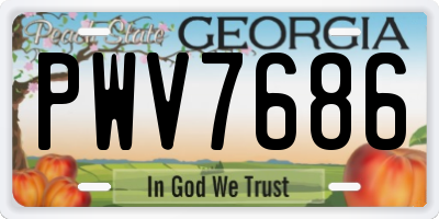 GA license plate PWV7686