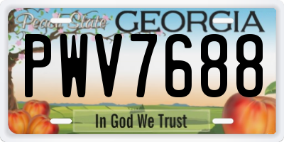 GA license plate PWV7688