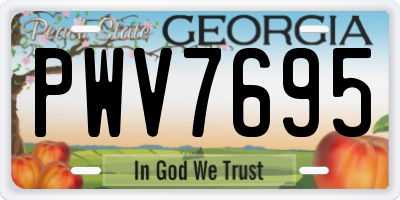 GA license plate PWV7695