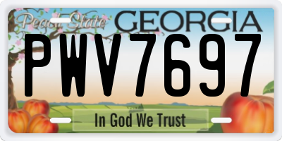 GA license plate PWV7697