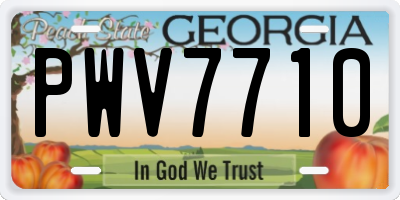 GA license plate PWV7710