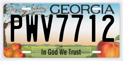 GA license plate PWV7712