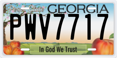 GA license plate PWV7717