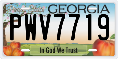 GA license plate PWV7719