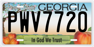 GA license plate PWV7720
