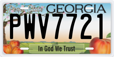 GA license plate PWV7721