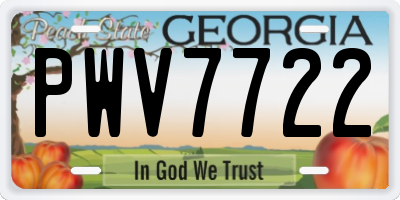 GA license plate PWV7722