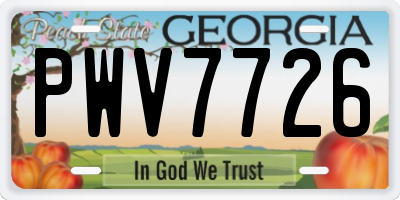GA license plate PWV7726
