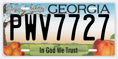 GA license plate PWV7727