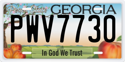 GA license plate PWV7730