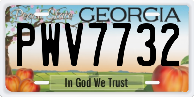 GA license plate PWV7732