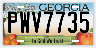 GA license plate PWV7735