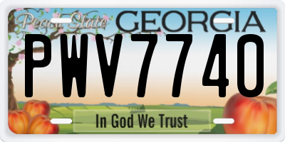 GA license plate PWV7740