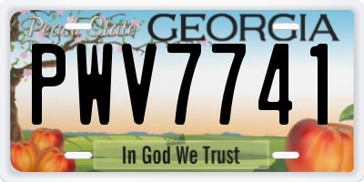 GA license plate PWV7741