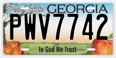 GA license plate PWV7742
