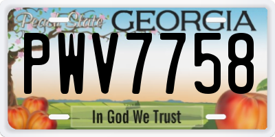 GA license plate PWV7758